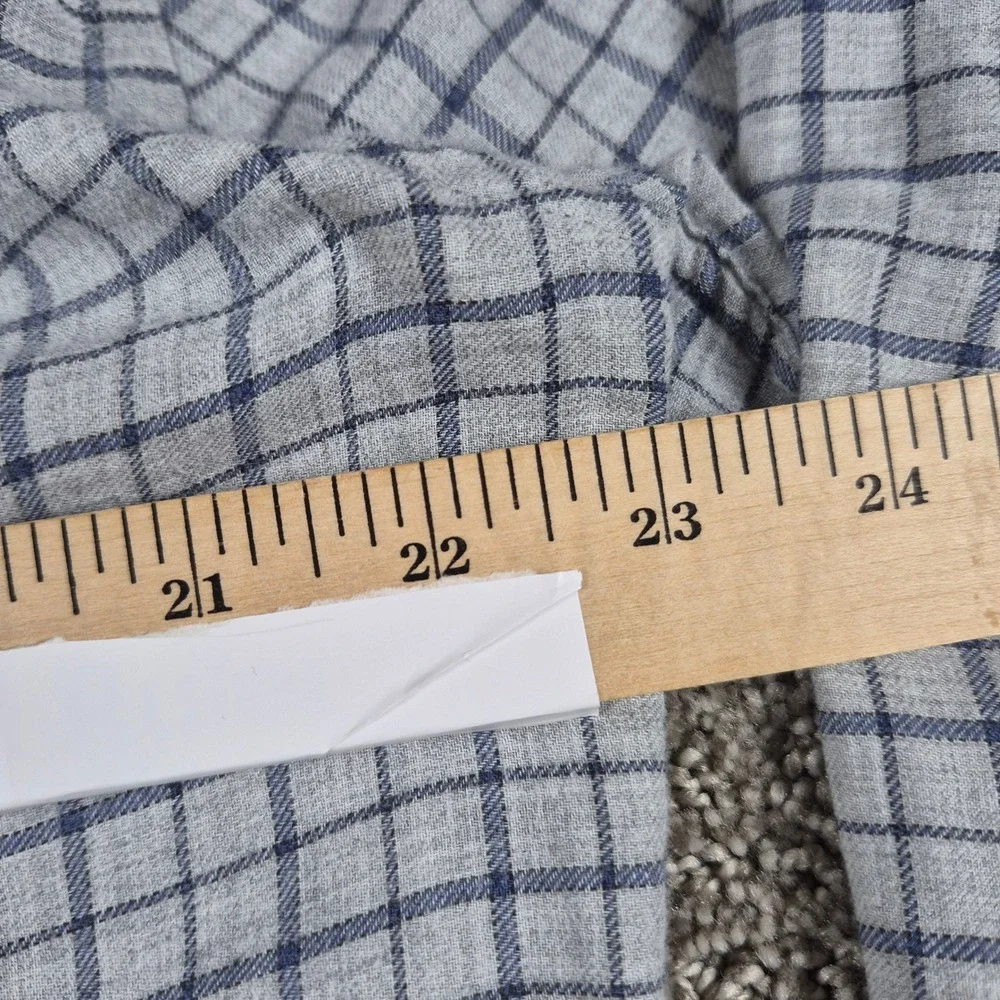 Faherty Shirt Mens M Gray Everyday Flannel Button down Morning Mist Windowpane